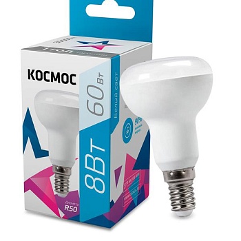 Лампа светодиодная R50 8Вт 220В E14 4500К Космос Lksm_LED8wR50E1445