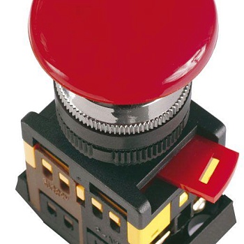 Кнопка AEAL-22 "Грибок" d22мм 1з+1р 240В с фиксацией красн. IEK BBG60-AEAL-K04