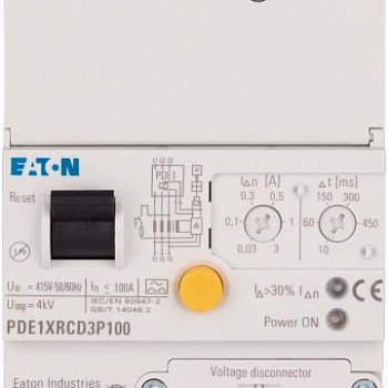 Выключатель автоматический 3п 100А 25кА PDE13F0100TAAJ PDE ТМ-расцеп. EATON PDE13F0100TAAJ