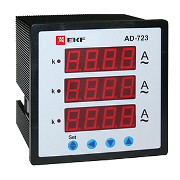 Амперметр цифровой AD-723 3ф на панель 72х72 EKF ad-723