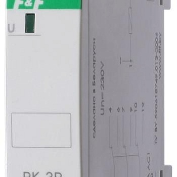 Реле промежуточное PK-3P (монтаж на DIN-рейке 35мм 220В 50Гц 3х8А 3NO/NC IP20) F&F EA06.001.023