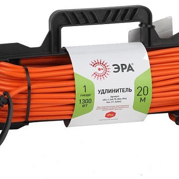 Удлинитель силовой UFx-1-2x0.75-20m-IP44 на рамке б/з 1гнездо 20м ПВС 2х0.75 Эра Б0046821