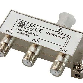 Делитель ТВ "краб" х3 под F разъем 5-1000 МГц Rexant 05-6002
