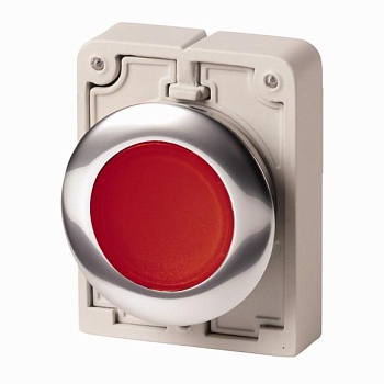 Кнопка плоская 30мм M30C-FDRL-R с подсветкой с фиксацией красн. EATON 182951