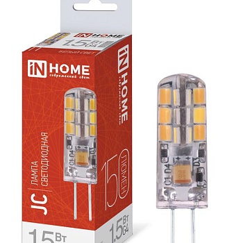 Лампа светодиодная LED-JC 1.5Вт 12В 4000К нейтр. бел. G4 150лм IN HOME 4690612035963