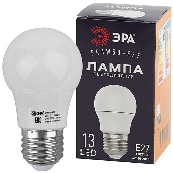 Лампа светодиодная ERAW50-E27 A50 3Вт груша бел. E27 13SMD для белт-лайт ЭРА Б0049582