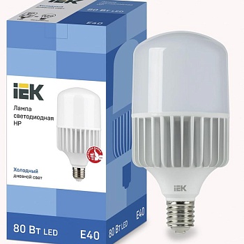 Лампа светодиодная HP 80Вт 230В 6500К E40 IEK LLE-HP-80-230-65-E40