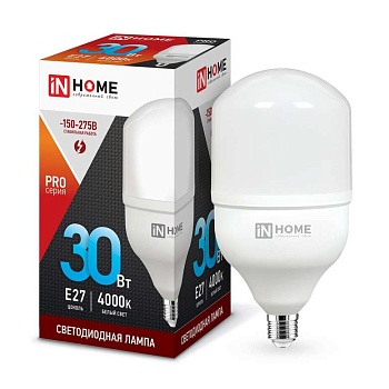 Лампа светодиодная LED-HP-PRO 30Вт 4000К нейтр. бел. E27 2700лм 230В IN HOME 4690612031071