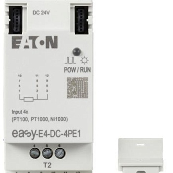 Модуль ввода/вывода EASY-E4-DC-4PE1 для термопары PT100/PT1000/Ni1000 12 бит масштабирование EATON 197224