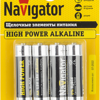 Элемент питания алкалиновый 94 753 NBT-NE-LR6-BP4 (блист.4шт) Navigator 94753