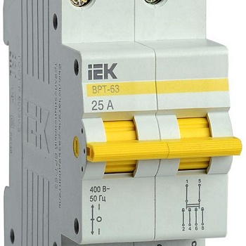 Выключатель-разъединитель трехпозиционный 2п ВРТ-63 25А IEK MPR10-2-025