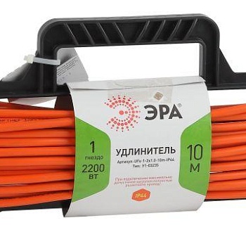 Удлинитель силовой UFx-1-2x1.0-10m-IP44 на рамке б/з 1 гнездо 10м ПВС 2х1 Эра Б0043039