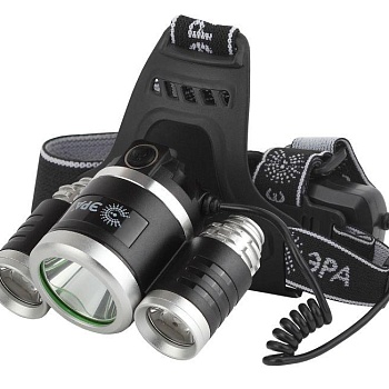 Фонарь GA-809 налобный аккум. трехламповый High Power Headlamp 5Вт CREE алюм. Эра Б0039627