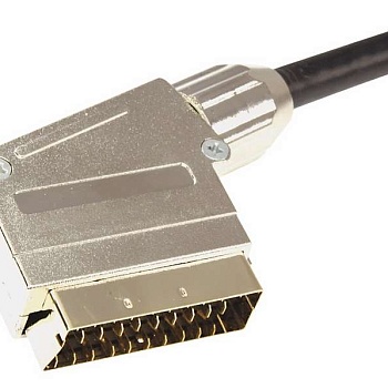 Шнур SCART Plug - SCART Plug 21pin 1.5м (GOLD) металл (PL-3562) Rexant 17-1113