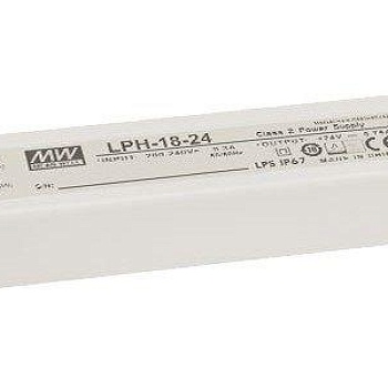 Драйвер 18Вт 24В для светодиодной ленты Meanwell IP67 140х30х20мм VARTON LPH-18-24