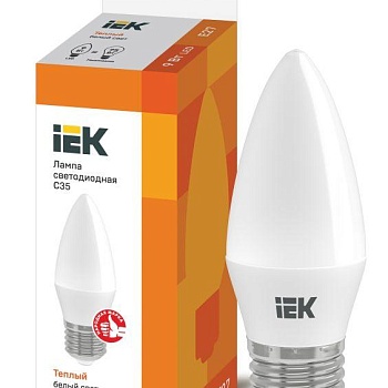 Лампа светодиодная ECO C35 9Вт свеча 3000К E27 230В IEK LLE-C35-9-230-30-E27