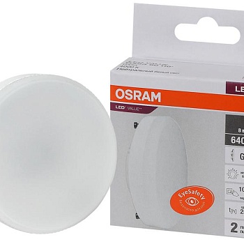 Лампа светодиодная LED Value LVGX5360 8SW/840 230В GX53 10х1 RU OSRAM 4058075582279