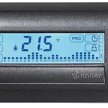 Термостат комнатный цифровой с недельным таймером сенсорный экран 3В DC 1СО 5А монтаж на стену NFC бел. FINDER 1C8190030107