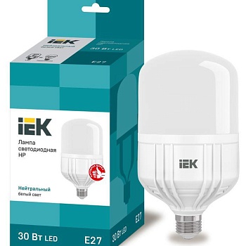 Лампа светодиодная HP 30Вт 4000К нейтр. бел. E27 230В IEK LLE-HP-30-230-40-E27