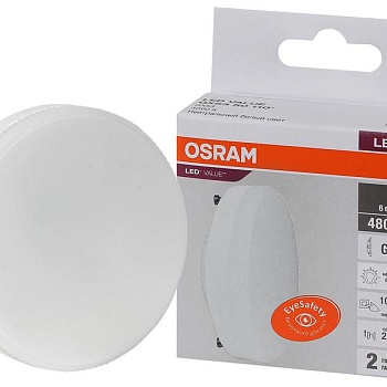 Лампа светодиодная LED Value LVGX5350 6SW/840 230В GX53 10х1 RU OSRAM 4058075582002