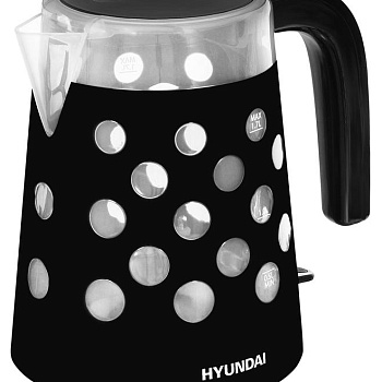 Чайник HYK-G2012 1.7л. 2200Вт (пластик) черн./прозр. HYUNDAI 1433126