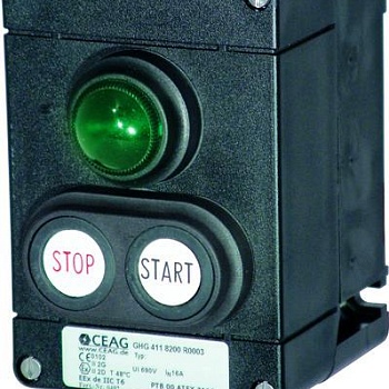 Пост управления взрывозащ. с двойной кнопкой Старт-Стоп и сигнальной лампой P412 SIL +DDT 1NO+1NC COOPER GHG4118200R0003