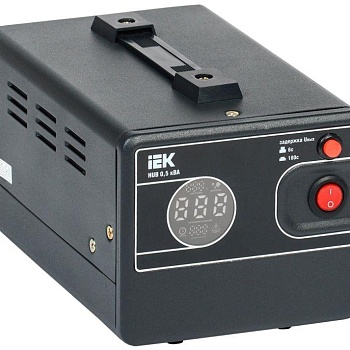 Стабилизатор напряжения 1ф 0.5кВА HUB переносной IEK IVS21-1-D05-13