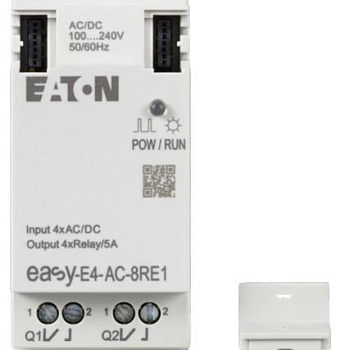 Модуль ввода/вывода EASY-E4-AC-8RE1 100/240В AC/DC 4DI 4DO реле 5А EATON 197221