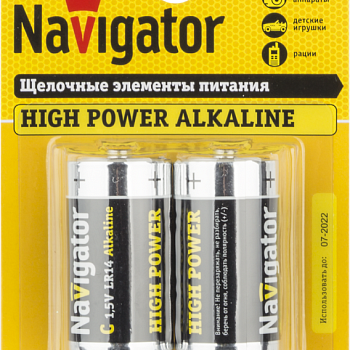 Элемент питания алкалиновый 94 754 NBT-NE-LR14-BP2 (блист.2шт) Navigator 94754
