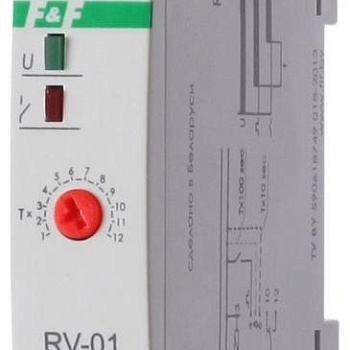 Реле времени RV-01 230В 16А задержка включ. 1..120с 1перекл. IP20 монтаж на DIN-рейке F&F EA02.001.007