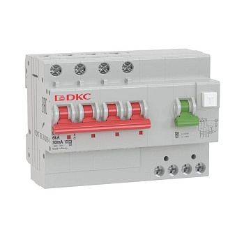 Выключатель автоматический дифференциального тока 4п C 63А 100мА 6кА тип A YON MDV63 DKC MDV63-43C63-A
