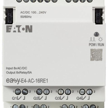 Модуль ввода/вывода EASY-E4-AC-16RE1 100/240В AC/DC 8DI 8DO реле 5А EATON 197222